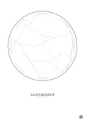 Affiche personnalisée Saint-Bonnot — Carte 5 km · Fond clair | Gravura
