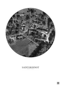 Affiche personnalisée Saint-Bonnot — Satellite 0.1 km · N&B · Fond clair | Gravura