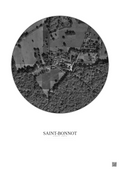 Affiche personnalisée Saint-Bonnot — Satellite 0.3 km · N&B · Fond clair | Gravura