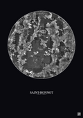 Affiche personnalisée Saint-Bonnot — Satellite 10 km · N&B · Fond foncé | Gravura