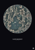 Affiche personnalisée Saint-Bonnot — Satellite 10 km · Couleur · Fond foncé | Gravura