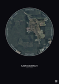 Affiche personnalisée Saint-Bonnot — Satellite 2.5 km · Couleur · Fond foncé | Gravura