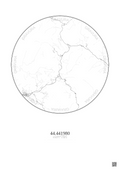 Affiche personnalisée La Condamine-Châtelard — Carte 10 km · Fond clair | Gravura