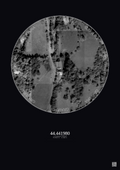 Affiche personnalisée La Condamine-Châtelard — Satellite 0.1 km · N&B · Fond foncé | Gravura