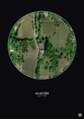 Affiche personnalisée La Condamine-Châtelard — Satellite 0.1 km · Couleur · Fond foncé | Gravura