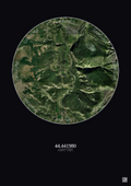 Affiche personnalisée La Condamine-Châtelard — Satellite 2.5 km · Couleur · Fond foncé | Gravura