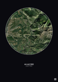 Affiche personnalisée La Condamine-Châtelard — Satellite 5 km · Couleur · Fond foncé | Gravura
