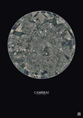 Affiche Cambrai – Poster vue satellite 2.5km Couleur | Gravura – Fond foncé