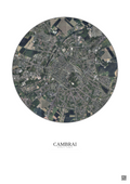 Affiche Cambrai – Poster vue satellite 2.5km Couleur | Gravura – Fond clair