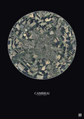 Affiche Cambrai – Poster vue satellite 5km Couleur | Gravura – Fond foncé