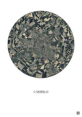 Affiche Cambrai – Poster vue satellite 5km Couleur | Gravura – Fond clair