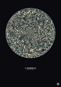 Affiche Cambrai – Poster vue satellite 10km Couleur | Gravura – Fond foncé