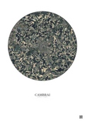 Affiche Cambrai – Poster vue satellite 10km Couleur | Gravura – Fond clair