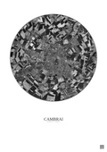Affiche Cambrai – Poster vue satellite 5km N&B | Gravura – Fond clair