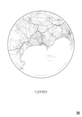 Affiche Cannes – Poster carte de ville 10km | Gravura – Fond clair
