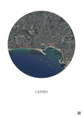 Affiche Cannes – Poster vue satellite 2.5km Couleur | Gravura – Fond clair