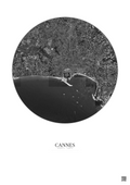 Affiche Cannes – Poster vue satellite 2.5km N&B | Gravura – Fond clair