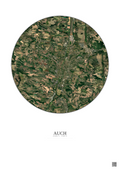 Affiche Auch – Poster vue satellite 5km Couleur | Gravura – Fond clair