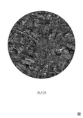 Affiche Auch – Poster vue satellite 2.5km N&B | Gravura – Fond clair