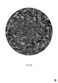 Affiche Auch – Poster vue satellite 5km N&B | Gravura – Fond clair