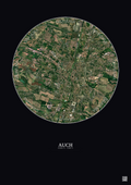 Affiche Auch – Poster vue satellite 2.5km Couleur | Gravura – Fond foncé