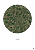 Affiche Auch – Poster vue satellite 2.5km Couleur | Gravura – Fond clair