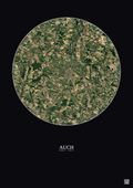 Affiche Auch – Poster vue satellite 10km Couleur | Gravura – Fond foncé