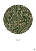 Affiche Auch – Poster vue satellite 10km Couleur | Gravura – Fond clair