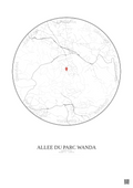 Affiche Roquefort Les Pins – Poster carte de ville 2.5km | Gravura – Fond clair
