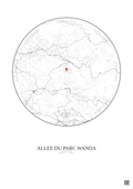 Affiche Roquefort Les Pins – Poster carte de ville 5km | Gravura – Fond clair