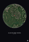 Affiche Roquefort Les Pins – Poster vue satellite 1km Couleur | Gravura – Fond foncé
