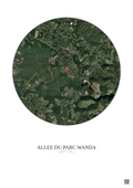 Affiche Roquefort Les Pins – Poster vue satellite 2.5km Couleur | Gravura – Fond clair