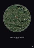 Affiche Roquefort Les Pins – Poster vue satellite 5km Couleur | Gravura – Fond foncé