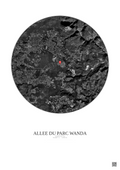 Affiche Roquefort Les Pins – Poster vue satellite 5km N&B | Gravura – Fond clair