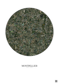 Affiche Montpellier – Poster vue satellite 2.5km Couleur | Gravura – Fond clair