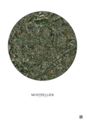 Affiche Montpellier – Poster vue satellite 5km Couleur | Gravura – Fond clair