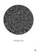Affiche Montpellier – Poster vue satellite 10km N&B | Gravura – Fond clair