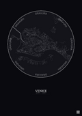Affiche Venice – Poster carte de ville 2.5km | Gravura – Fond foncé