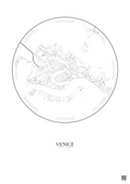 Affiche Venice – Poster carte de ville 2.5km | Gravura – Fond clair