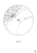 Affiche Venice – Poster carte de ville 20km | Gravura – Fond clair