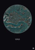 Affiche Venice – Poster vue satellite 2.5km Couleur | Gravura – Fond foncé