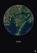 Affiche Venice – Poster vue satellite 10km Couleur | Gravura – Fond foncé