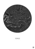 Affiche Venice – Poster vue satellite 2.5km N&B | Gravura – Fond clair