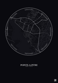Affiche Pointe A Pitre – Poster carte de ville 2.5km | Gravura – Fond foncé