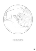 Affiche Pointe A Pitre – Poster carte de ville 5km | Gravura – Fond clair