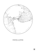 Affiche Pointe A Pitre – Poster carte de ville 20km | Gravura – Fond clair