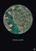Affiche Pointe A Pitre – Poster vue satellite 2.5km Couleur | Gravura – Fond foncé