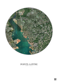 Affiche Pointe A Pitre – Poster vue satellite 2.5km Couleur | Gravura – Fond clair