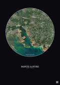 Affiche Pointe A Pitre – Poster vue satellite 5km Couleur | Gravura – Fond foncé