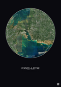 Affiche Pointe A Pitre – Poster vue satellite 10km Couleur | Gravura – Fond foncé